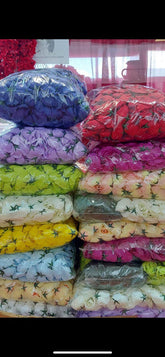 Capete Trandafiri Mov Lavandă pe Tulpină – Set 200 buc. Textil (27 cm